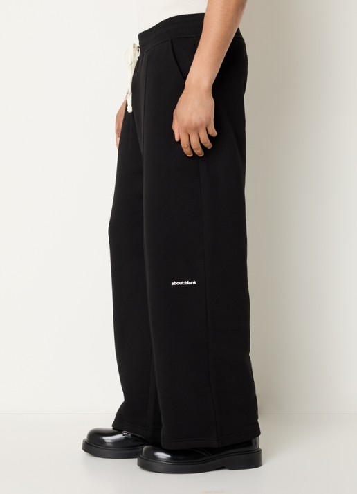 about:blank Wide fit broek met logo en steekzakken - detail 3 zwart