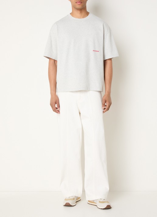 about:blank Wide fit jeans met gekleurde wassing en steekzakken - voorkant 2 gebroken wit