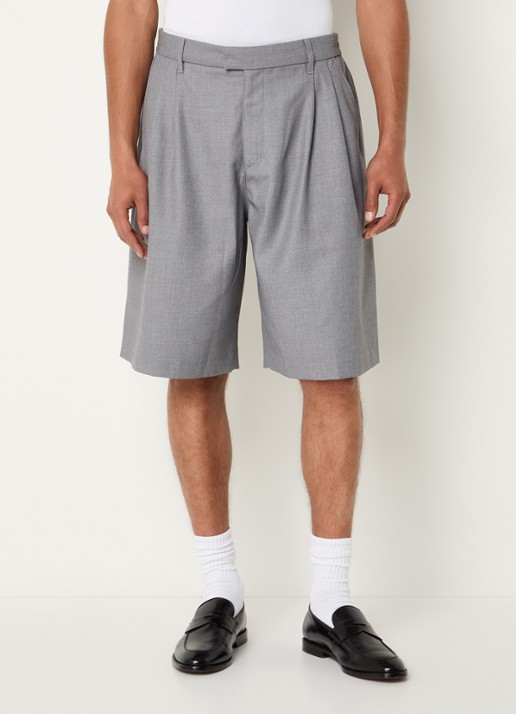 about:blank Wide fit korte broek met steekzakken