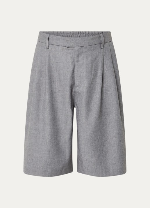 about:blank Wide fit korte broek met steekzakken  - voorkant 2 grijs