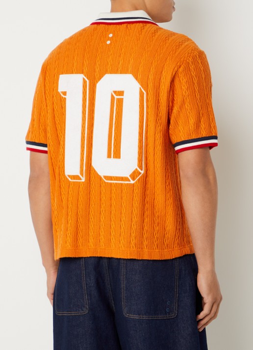 about:blank Worldcup polo met print en structuur - achterkant 4 orange