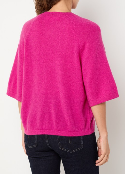 Absolut Cashmere. Leana fijngebreide trui van kasjmier - achterkant fuchsia