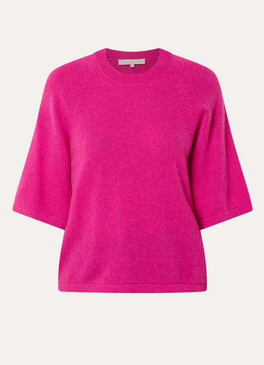 Absolut Cashmere. Leana fijngebreide trui van kasjmier - voorkant 2 fuchsia