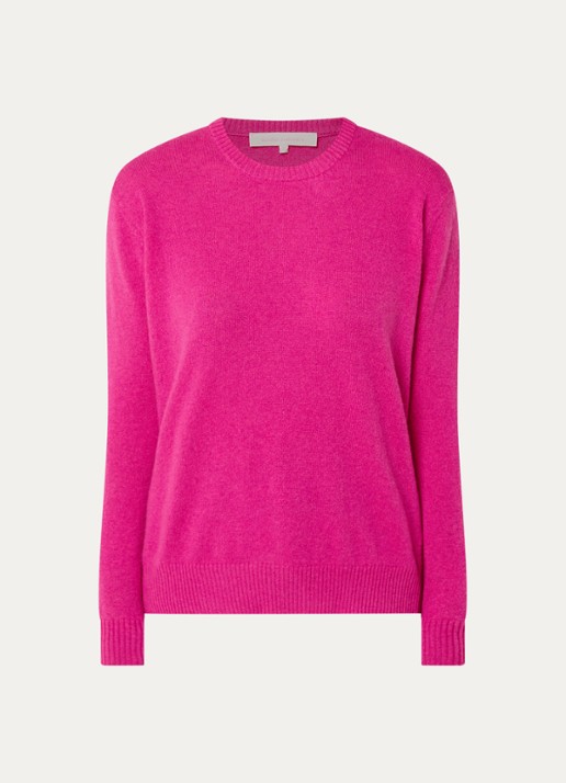 Absolut Cashmere. Ysee fijngebreide trui van kasjmier - voorkant 3 fuchsia
