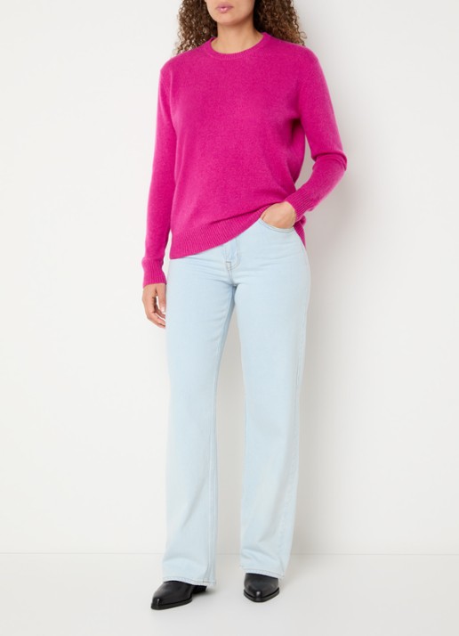 Absolut Cashmere. Ysee fijngebreide trui van kasjmier - voorkant 4 fuchsia