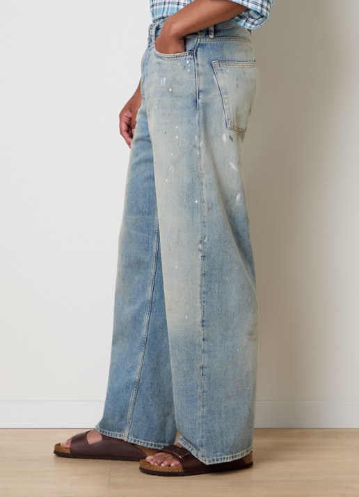 Acne Studios 1981 wide leg jeans met medium wassing - detail 5 indigo