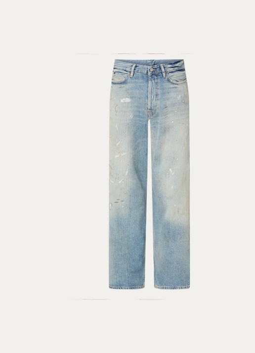 Acne Studios 1981 wide leg jeans met medium wassing - voorkant 2 indigo