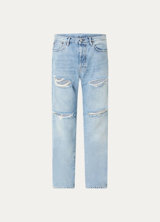 Acne Studios 1996 slim fit jeans met destroyed afwerking - voorkant 4 indigo