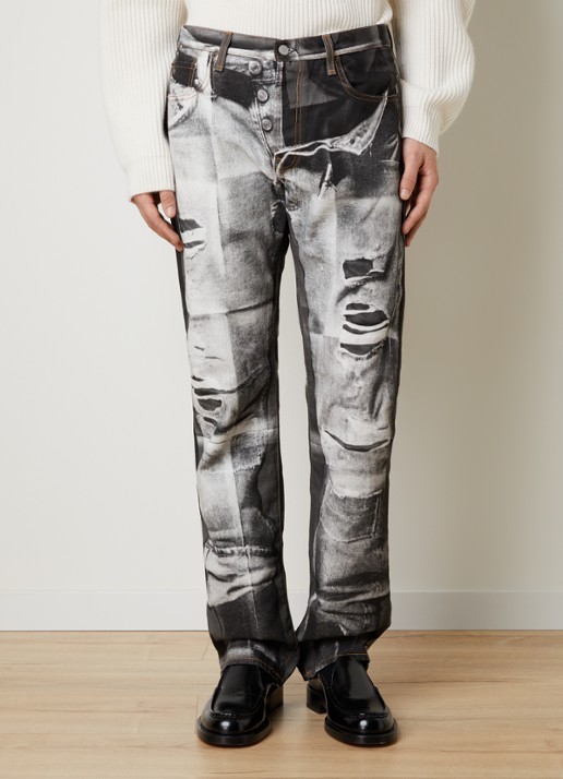 Acne Studios 1996M straight leg jeans met print en steekzakken