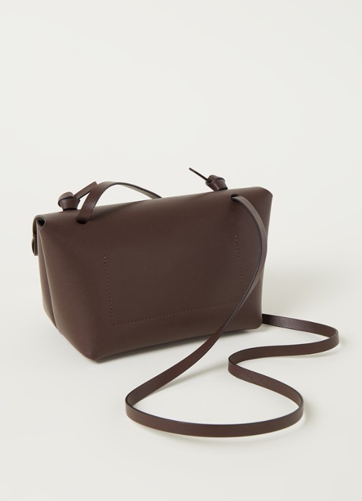 Acne Studios Alexandra Large crossbodytas van leer - achterkant donkerbruin