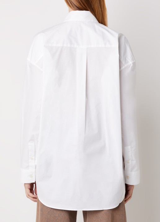 Acne Studios Blouse met borstzak en stretch - achterkant wit