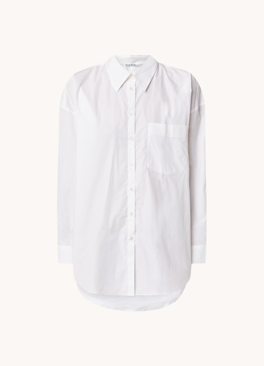 Acne Studios Blouse met borstzak en stretch - voorkant 2 wit