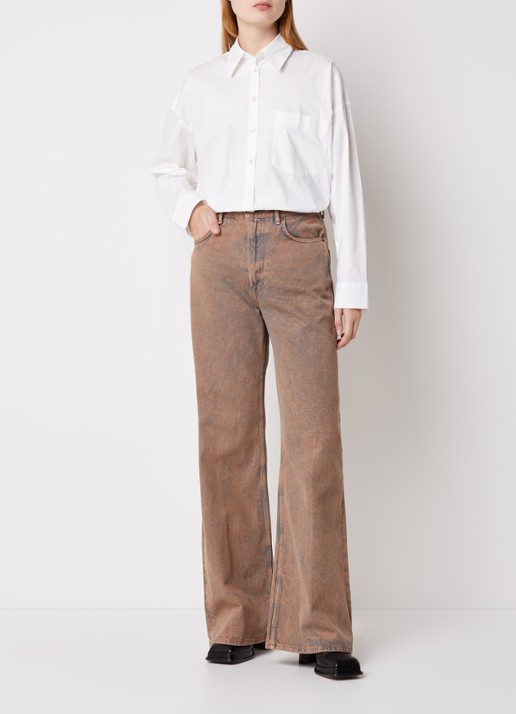 Acne Studios Blouse met borstzak en stretch - voorkant 3 wit