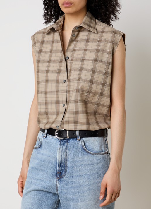 Acne Studios Blouse van wol met ruitdessin