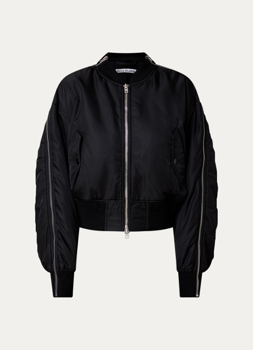 Acne Studios Bomberjack met klepzakken - voorkant zwart