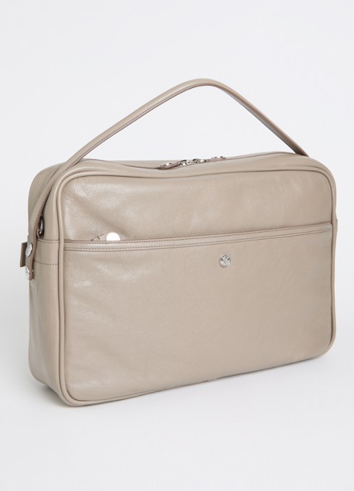 Acne Studios Camero schoudertas van kalfsleer - achterkant 4 taupe