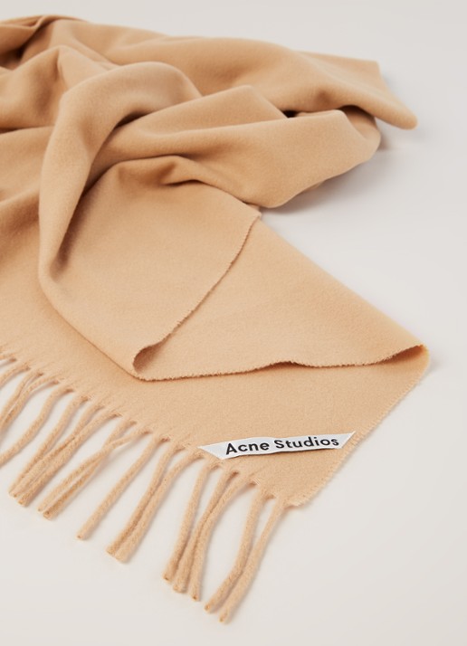Acne Studios Canada sjaal van wol 200 x 70 cm - detail camel