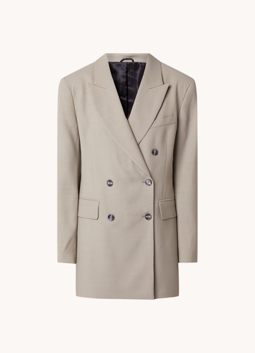 Acne Studios Double-breasted blazer in wolblend met klepzakken - voorkant 5 middengrijs