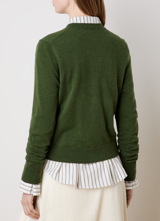Acne Studios Fijngebreid vest in wolblend - achterkant 3 groen