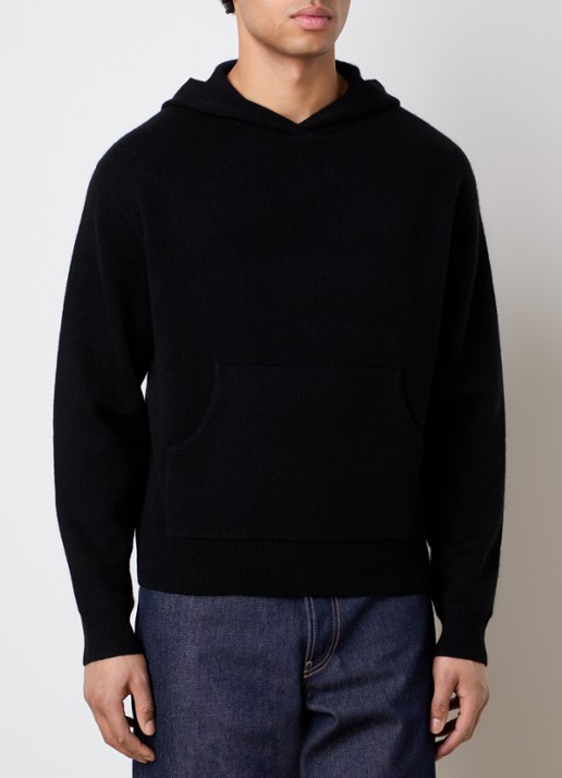 Acne Studios Fijngebreide hoodie in kasjmierblend - achterkant zwart