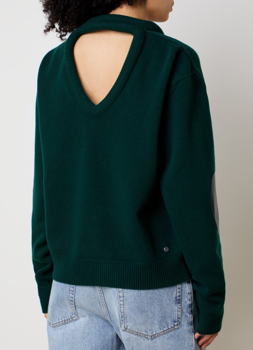 Acne Studios Fijngebreide pullover van wol - achterkant 3 groen