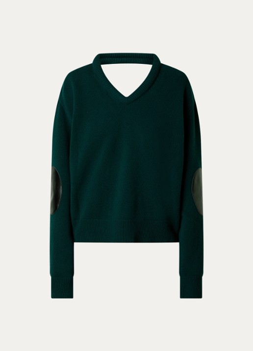 Acne Studios Fijngebreide pullover van wol - voorkant groen