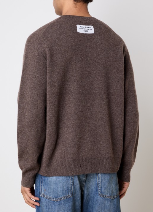 Acne Studios Fijngebreide trui in kasjmierblend - achterkant 5 bruin