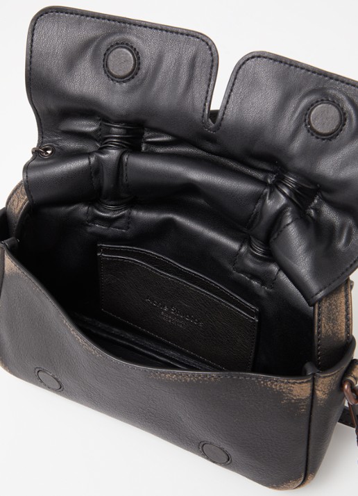 Acne Studios Handtas van kalfsleer met afneembare schouderriem - detail donkerbruin