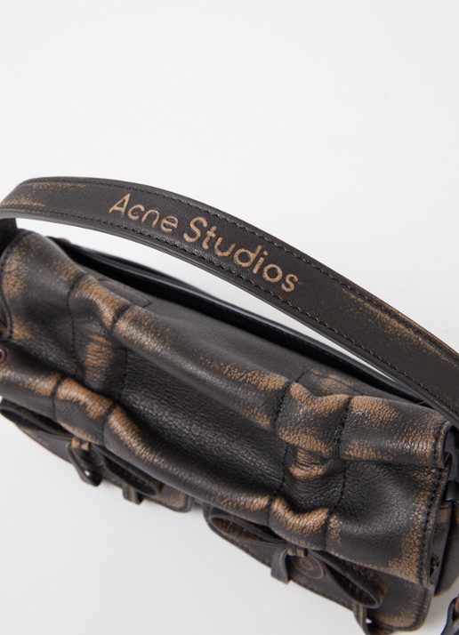 Acne Studios Handtas van kalfsleer met afneembare schouderriem - detail 3 donkerbruin