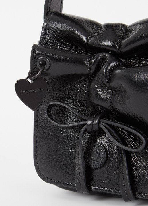 Acne Studios Handtas van kalfsleer met strikdetail - detail 6 zwart
