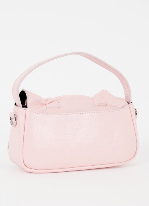 Acne Studios Handtas van kalfsleer met strikdetail - achterkant 4 lichtroze