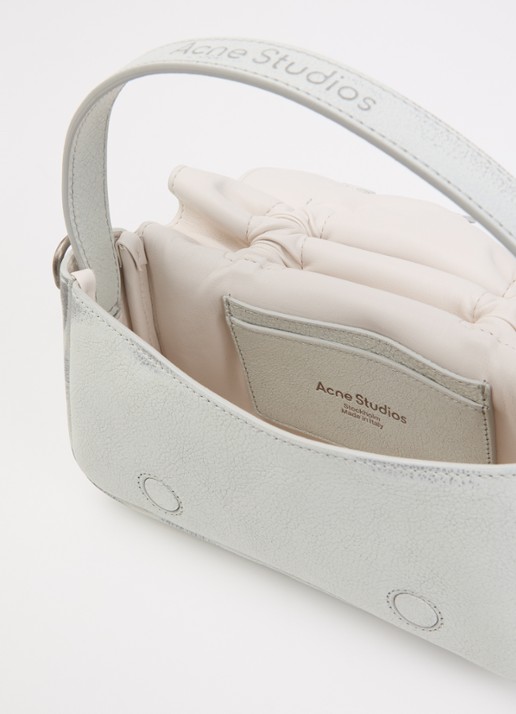 Acne Studios Handtas van leer met afneembare schouderriem - detail 2 gebroken wit