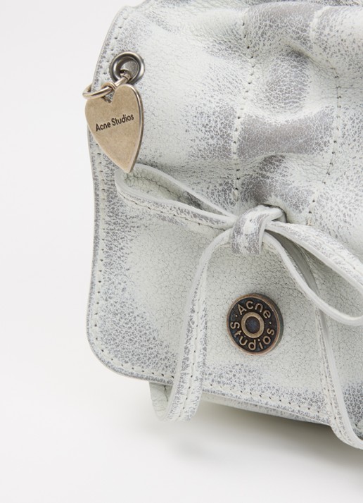 Acne Studios Handtas van leer met afneembare schouderriem - detail 4 gebroken wit