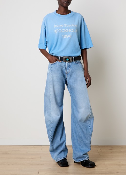 Acne Studios High waist balloon fit jeans met lichte wassing - voorkant 3 indigo