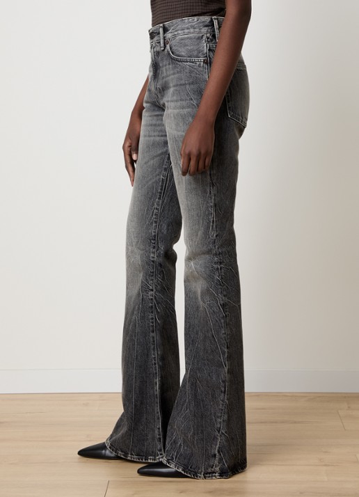 Acne Studios High waist flared jeans met gekleurde wassing - detail 5 grijs