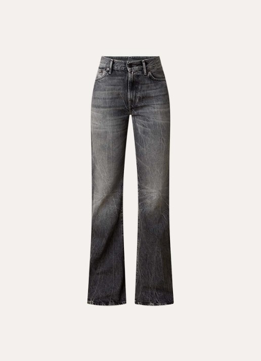 Acne Studios High waist flared jeans met gekleurde wassing - voorkant grijs