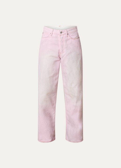 Acne Studios High waist straight leg jeans met gekleurde wassing - voorkant 4 roze