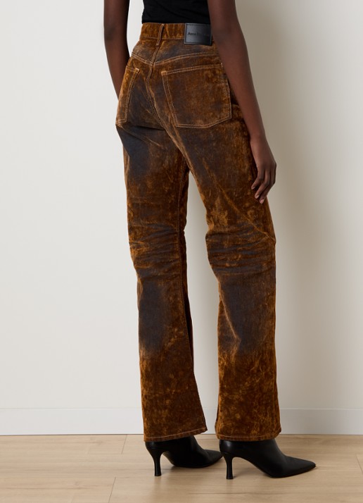 Acne Studios High waist straight leg jeans van fluweel - achterkant 6 bruin