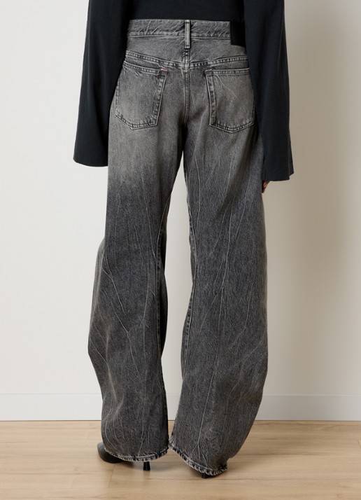 Acne Studios High waist tapered fit jeans  met gekleurde wassing - achterkant 6 zwart