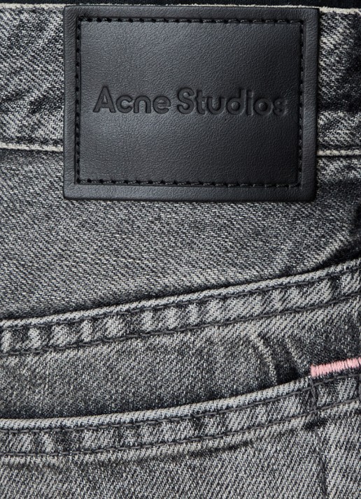 Acne Studios High waist tapered fit jeans  met gekleurde wassing - detail 5 zwart