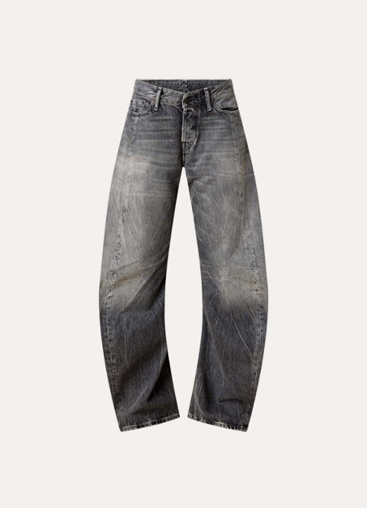 Acne Studios High waist tapered fit jeans  met gekleurde wassing - voorkant zwart
