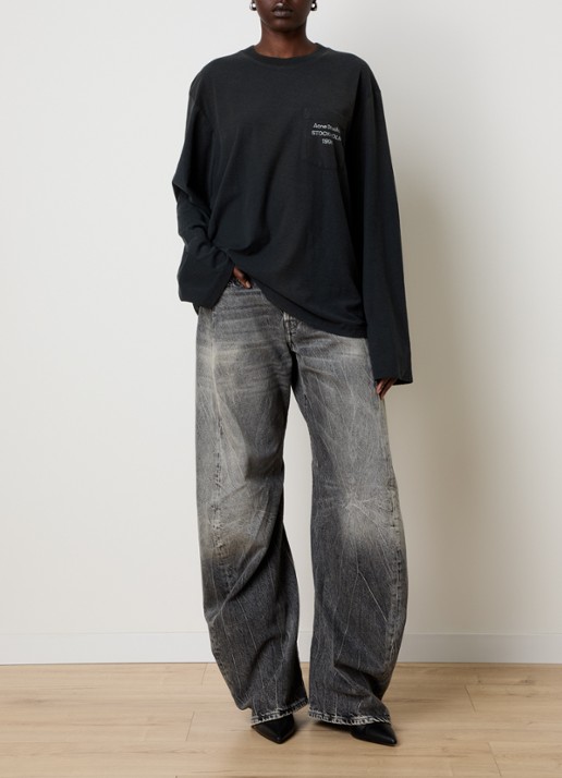 Acne Studios High waist tapered fit jeans  met gekleurde wassing - voorkant 2 zwart