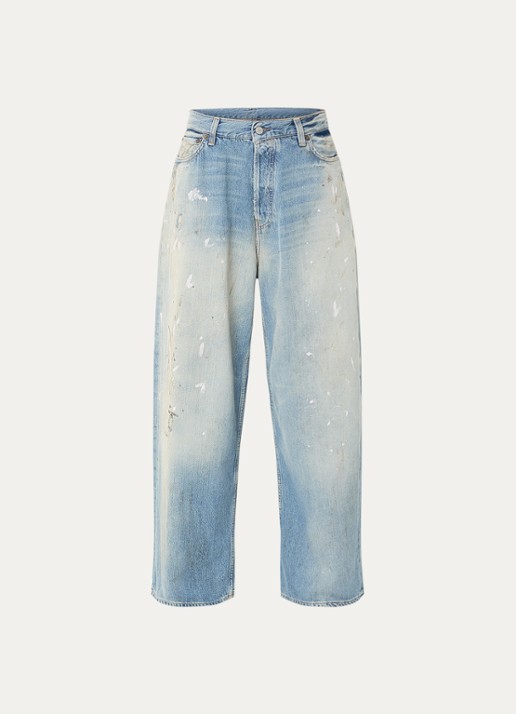 Acne Studios High waist wide leg jeans met lichte wassing - voorkant 5 indigo
