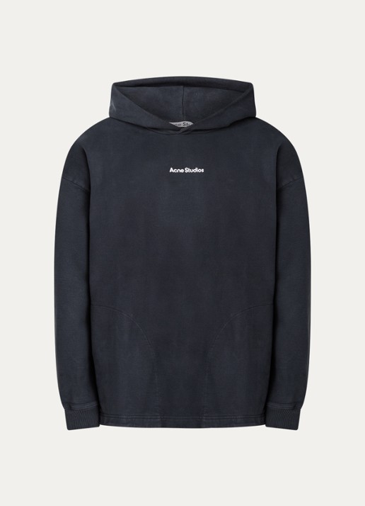 Acne Studios Hoodie met steekzakken en logo - voorkant 2 zwart