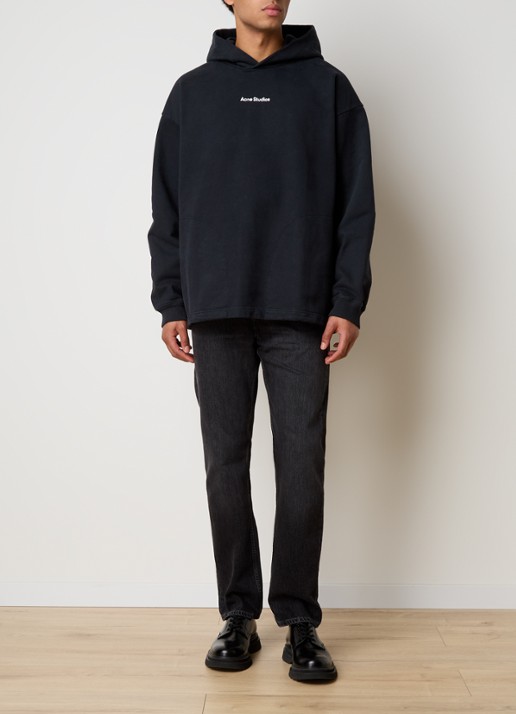 Acne Studios Hoodie met steekzakken en logo - voorkant 3 zwart