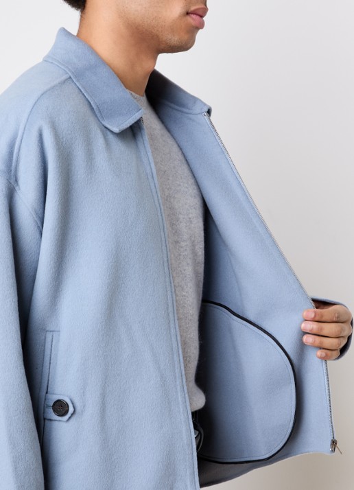 Acne Studios Jack in kasjmierblend met steekzakken - detail 5 blauw