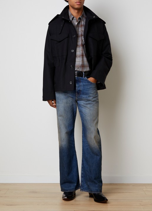 Acne Studios Jack met opstaande kraag - voorkant 2 zwart