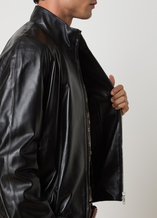 Acne Studios Jack van lamsleer met steekzakken - detail 3 zwart