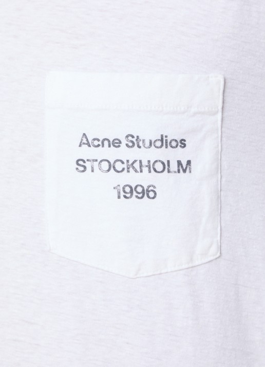 Acne Studios Longsleeve met borstzak en logo - detail 5 wit