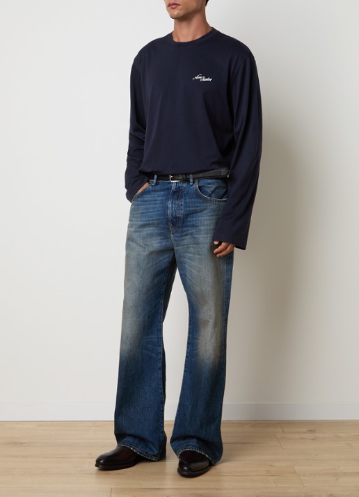 Acne Studios Longsleeve met logoborduring - voorkant 5 donkerblauw
